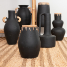 Vase Nadia handles black