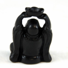 Beeld polystone boeddha lachend parel