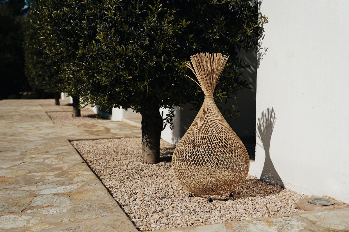 Rattan lamp handgemaakt